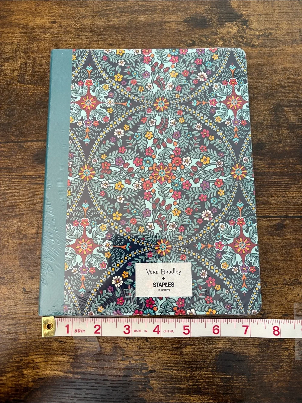 New (Sealed) Vera Bradley Teal Floral Hardcover Notebook and Folder Set